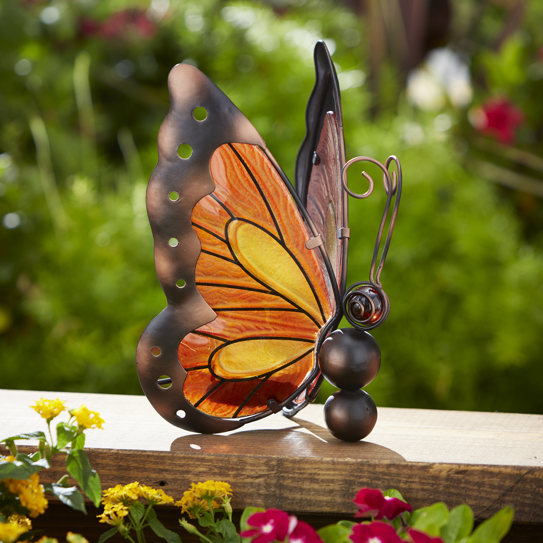 Essential Garden Solar Butterfly Decoration Yellow