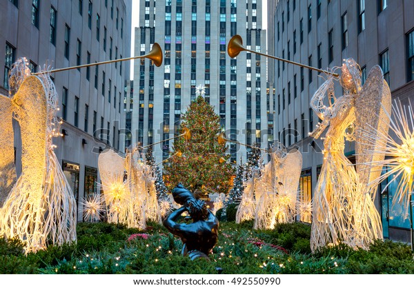 Famous Christmas Decoration With Angels And Christmas Tree Nyc