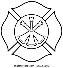 Firefighter Honor Badge Illustration Stock Vector Illustration Of