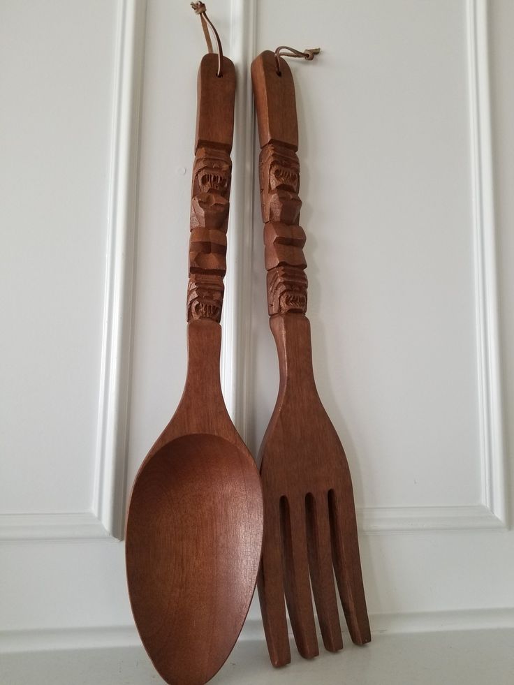 Fork And Spoon Wall Decor Oversized Utensils Red Kitchen Wall