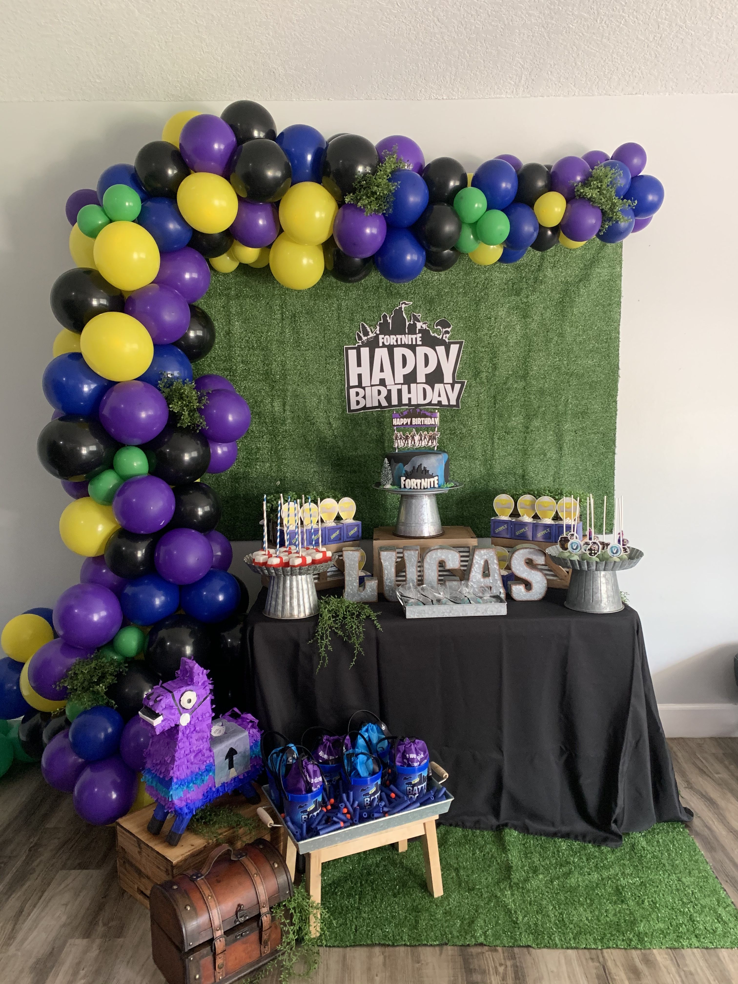 Fortnite Cake Table Fiesta Birthday Party Birthday Party Decorations