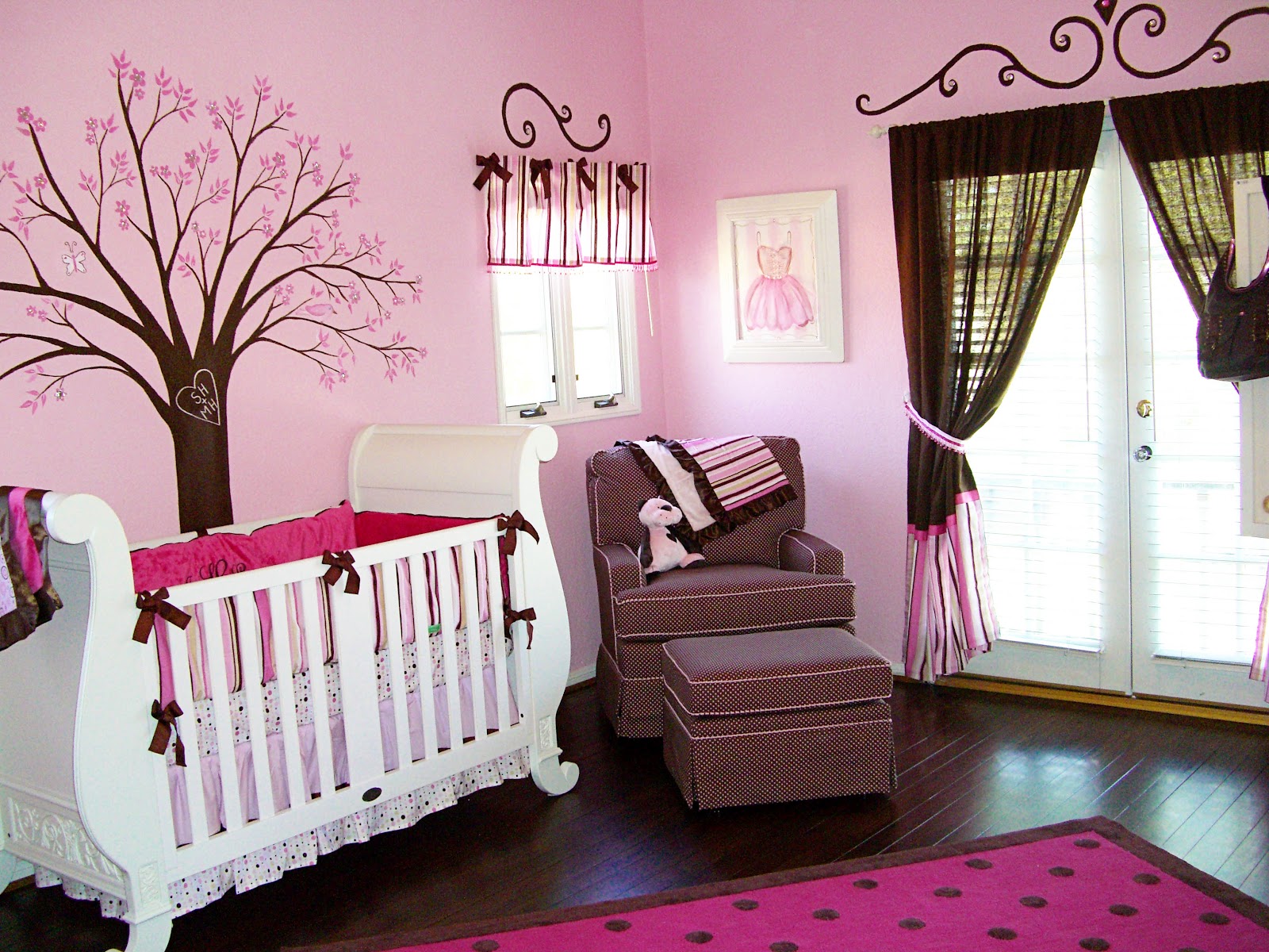 Full Pink Color Girl Baby Room Ideas Decorate