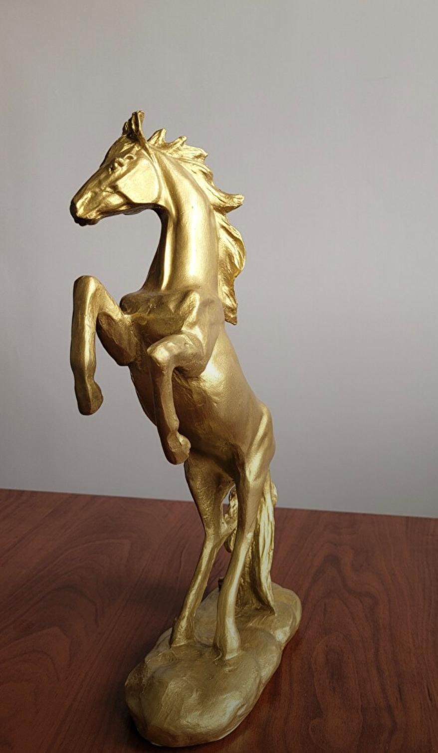 Gold Horse Statue Gold Prancing Horse Statue Prancing Horse Figurine