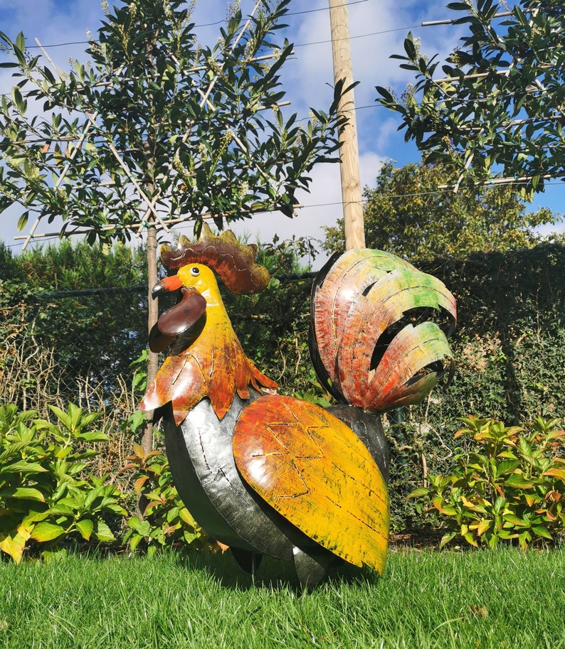 Grand Coq De Fer Coq D Coratif Animaux De Jardin En M Tal Inspiration