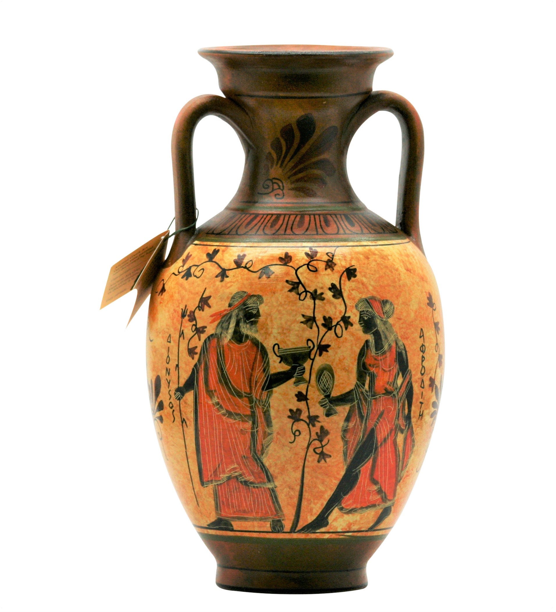 Greek Pottery Vase Amphora 36Cmshowing Goddess Artemisapollo Etsy