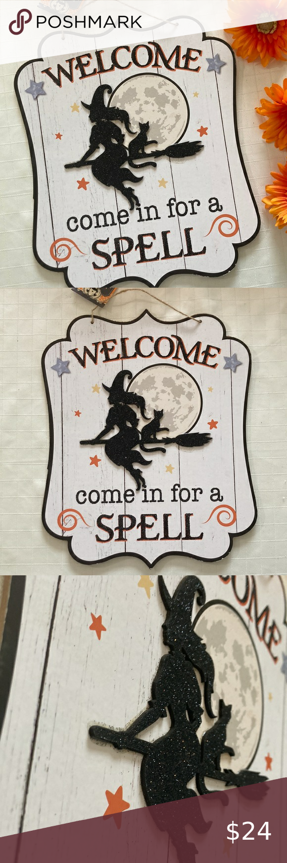 Halloween Front Door Sign New It Welcome Come In For A Spell Witch