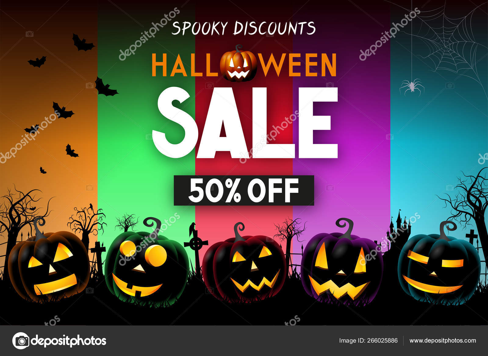 Halloween Sale Banner -50% - Advertisement Stock Photo By ©3D_generator ...