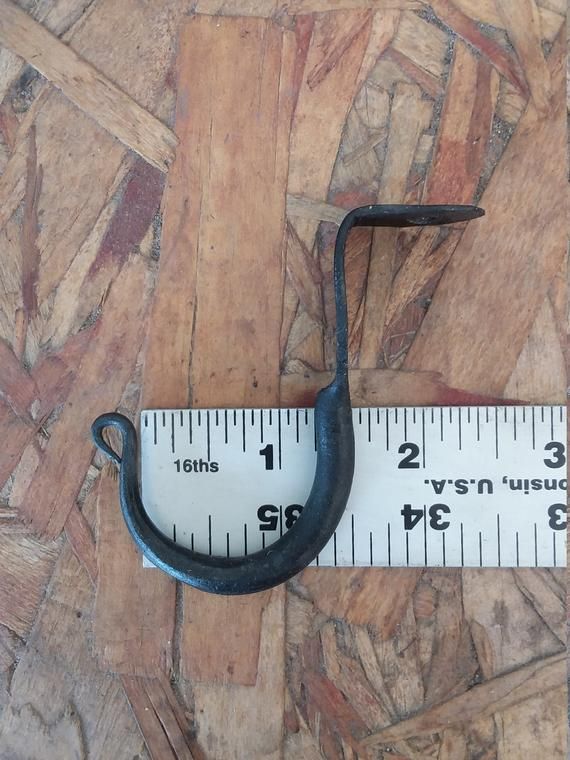 Hand Forged Hooks 3 Wide Stocking Hanger Under Cabinet Shelf Mount