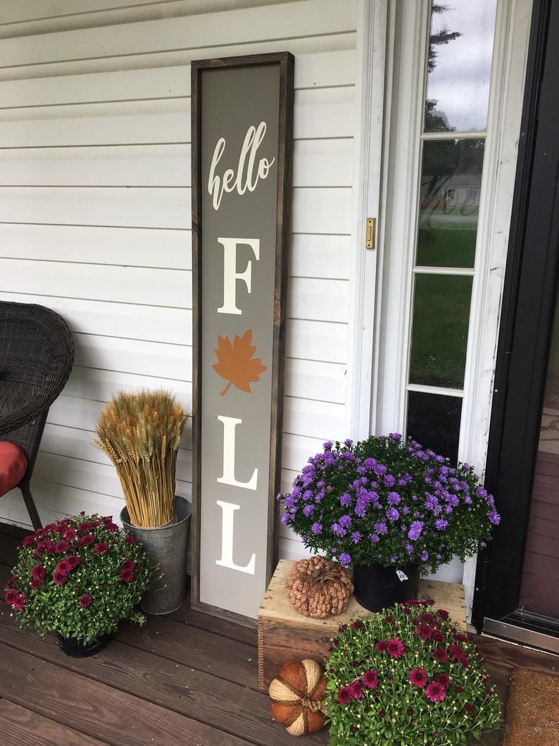 Hello Fall Fall Wood Sign Fall Decor Porch Signs Etsy Fall