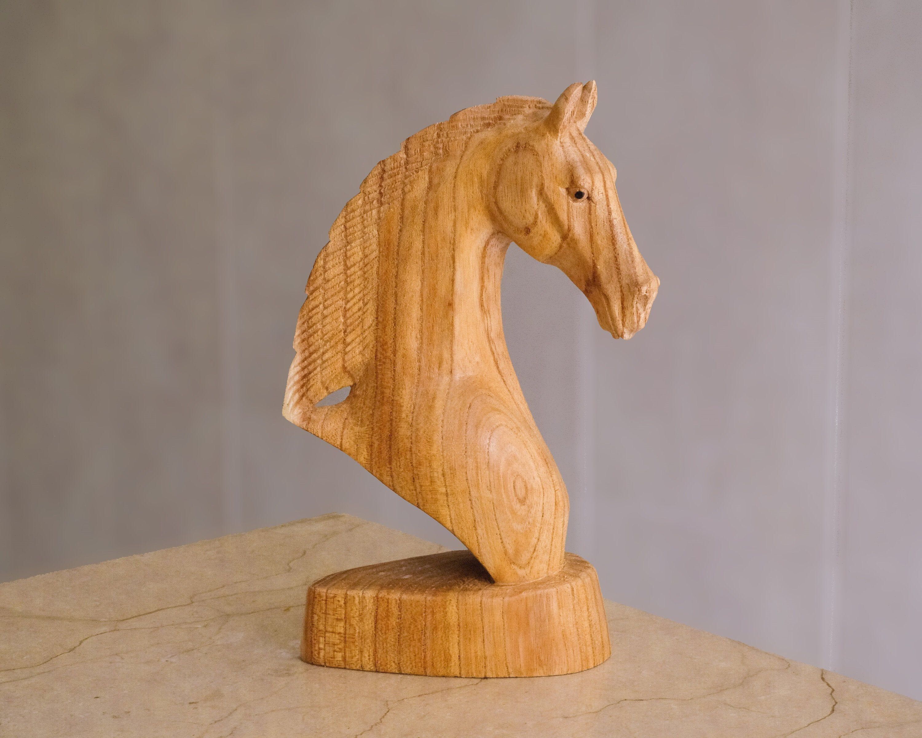 Horse Home D Cor Horse Statue 3 Sculpture Wood Carving Art Wood Sculpture