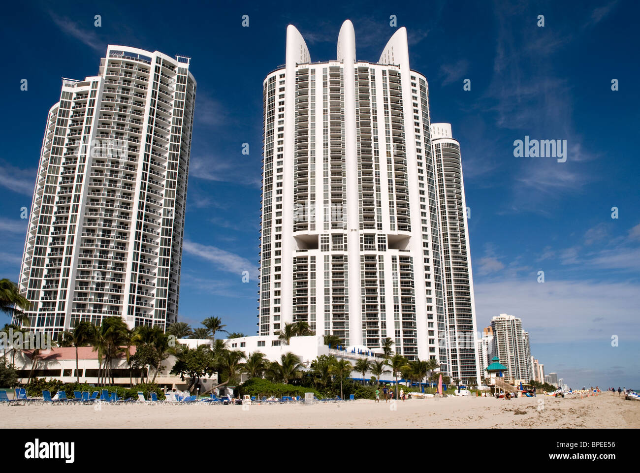 Hotels On The Beach In The Sunny Isles Miami Stock Photo Alamy