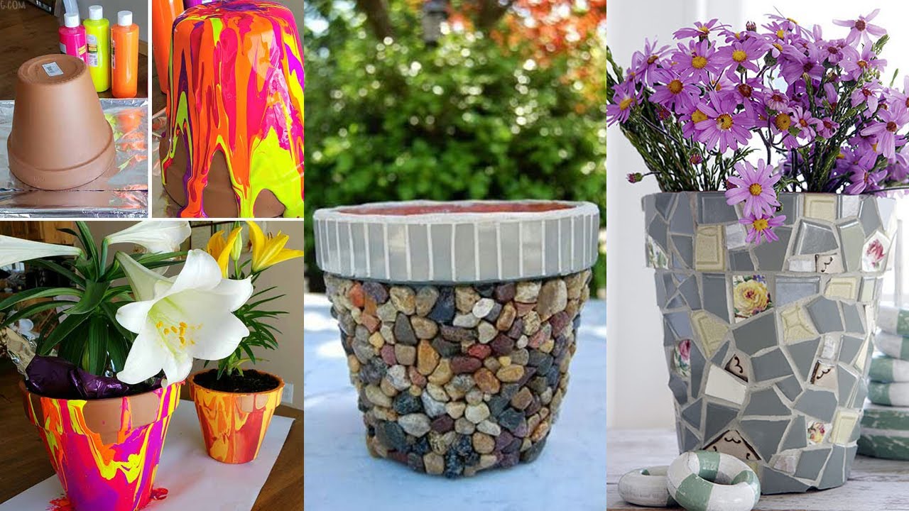 How To Decorate Plant Pots Bisozozo Decorated Flower Pots Decorate