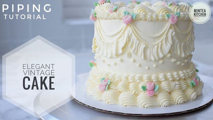 How To Make White Vintage Cake Piping Techniques Tutorial Cake