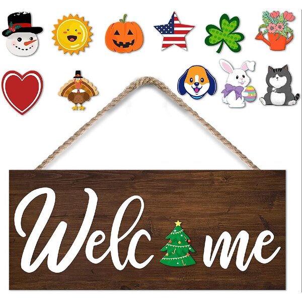 Interchangeable Sign Switch It Sign Seasonal Welcome Sign 18