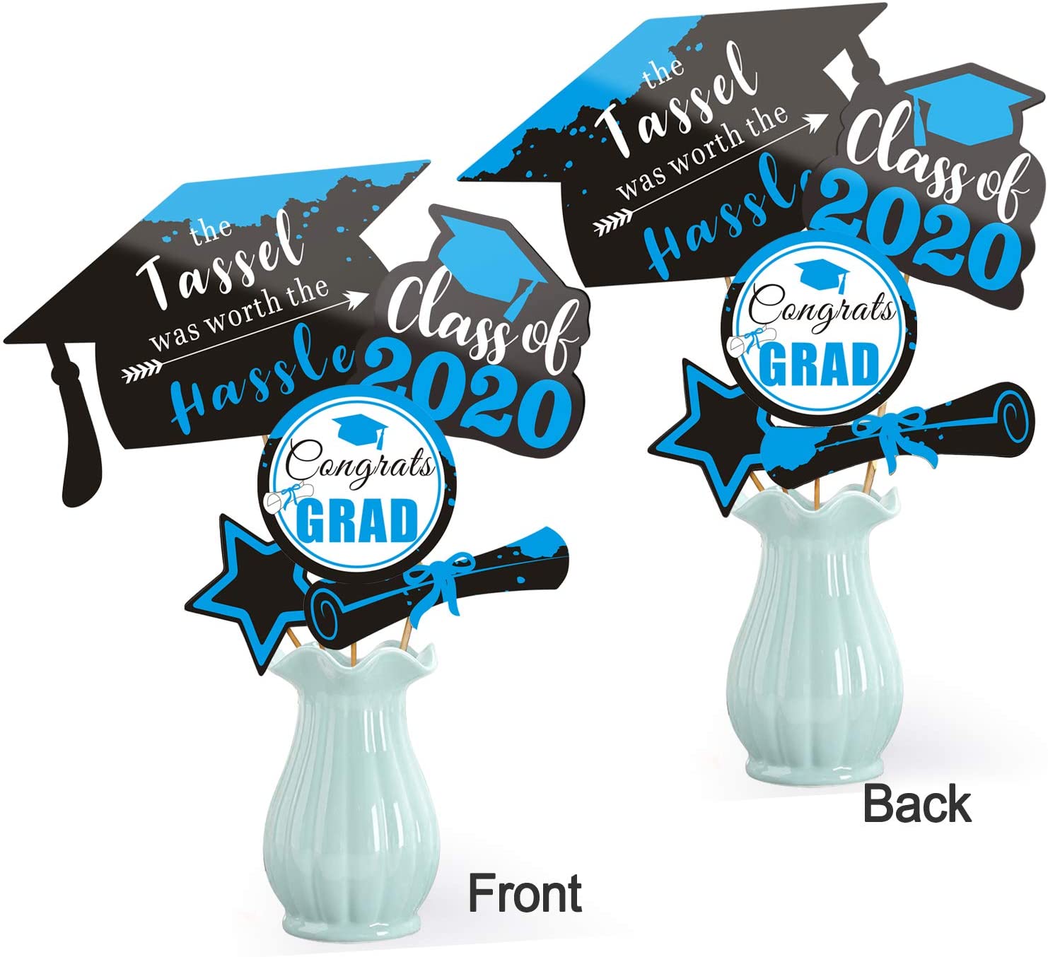 Konsait Black Blue Graduation Centerpiece Sticks 2020 Graduation