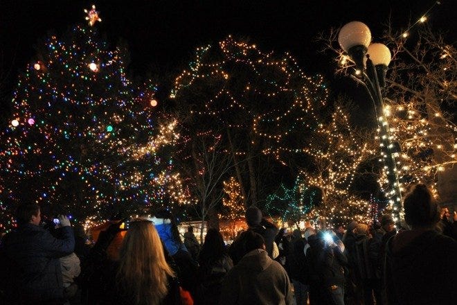 Lighting Of Christmas Decorations On Santa Fe Plaza Is One Of The Very