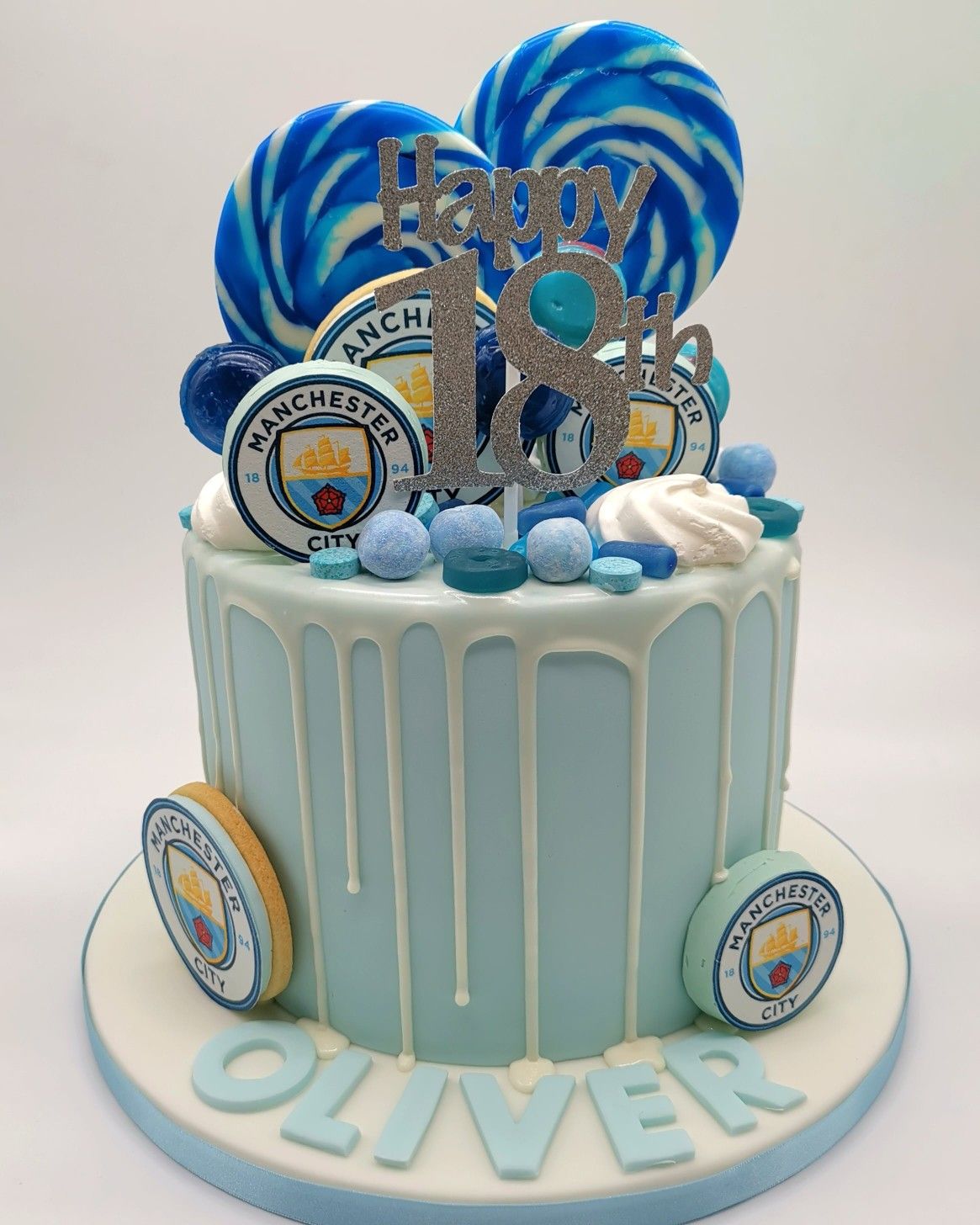 Manchester City Themed 18Th Birthday Cake City Cake Cake 18Th