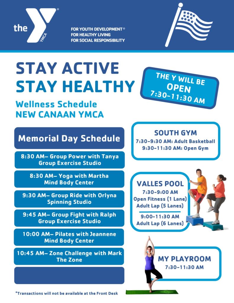 Memorial Day Hours Schedule New Canaan Ymca