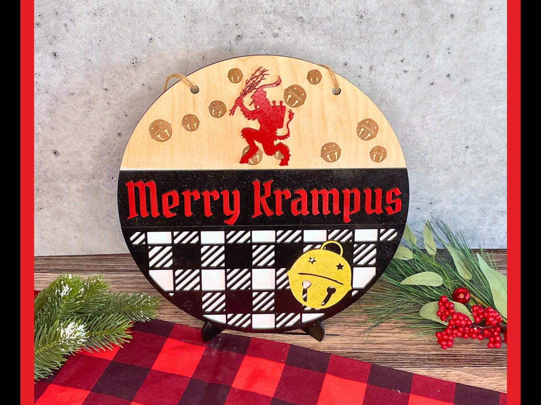 Merry Krampus Spooky Christmas Krampus Decor Krampus Door Etsy