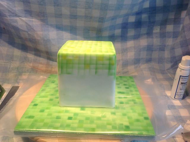 Minecraft Creeper Cake Airbrushed Buttercream Minecraft Cake Lego