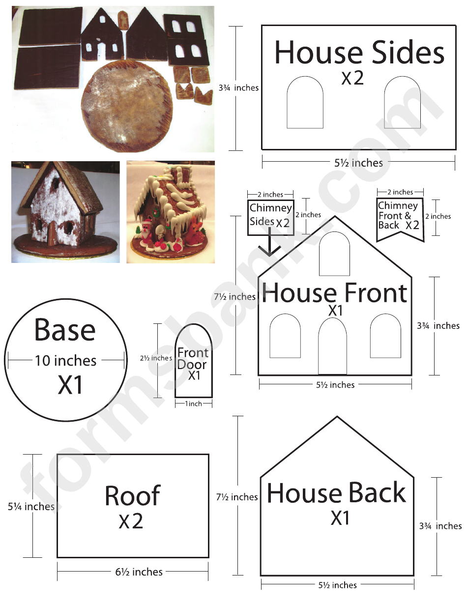 Mini Gingerbread House Template