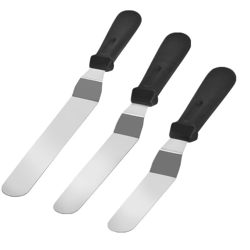 Offset Icing Spatula Set With Wood Handle Angled Flexible Blade