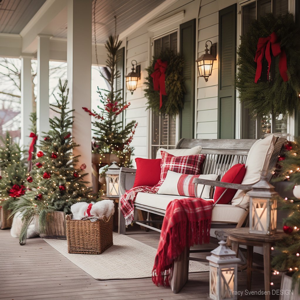 Outdoor Christmas Decorating With Trees And Foliage