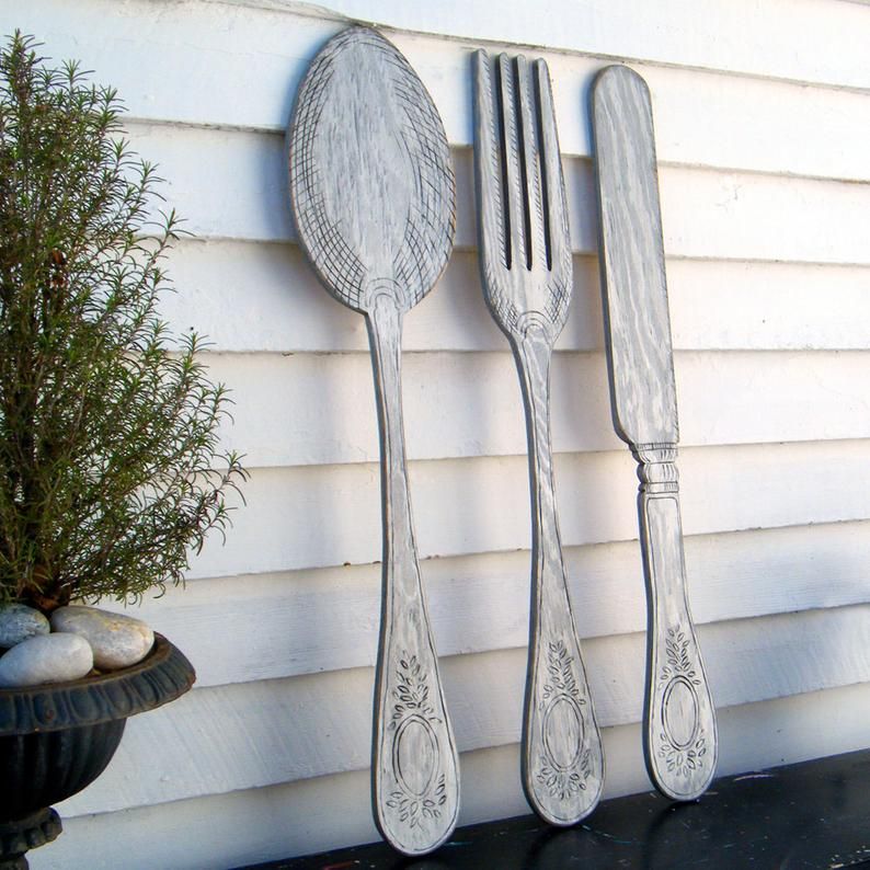 Oversized Set Of Kitchen Utensils Wall Decor For Sale At 1Stdibs