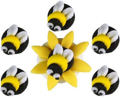 Pack Includes 5 Sugar Bumblebees Great Decorations For Cupcakes Cake Tops Desserts And Ice