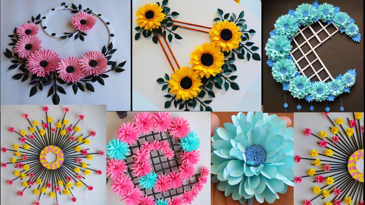 Paper Wall Flowers Tutorial Paper Flower Wall Decor Diy Flower Wall