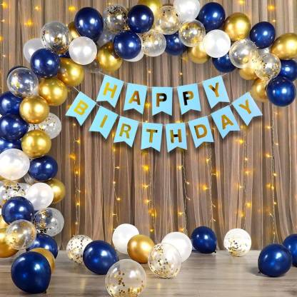 Party Assets Happy Birthday Decoration Items Kit Curtain Net Light