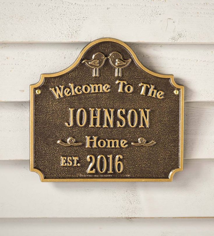 Personalized Love Birds Address Plaque Plow Hearth Patterned