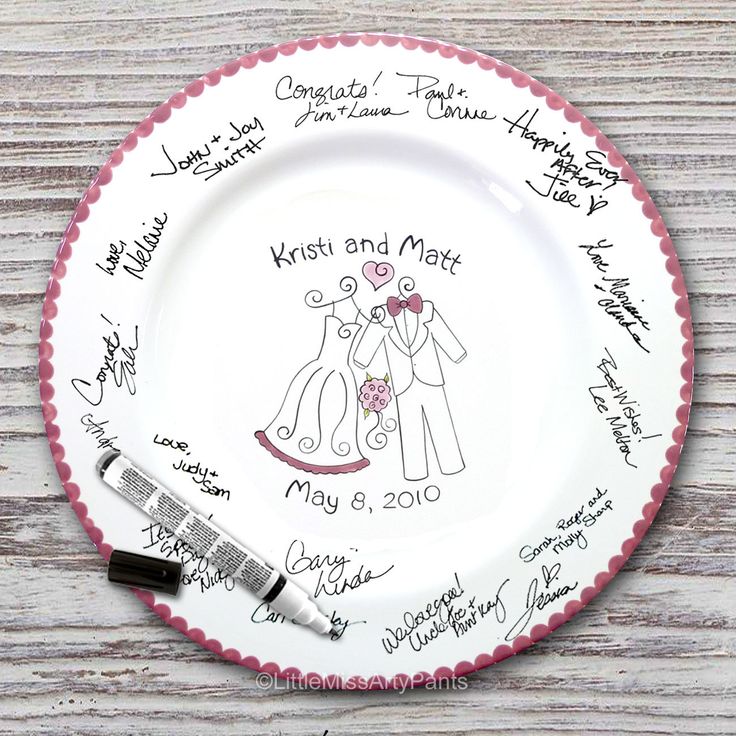 Personalized Wedding Signature Plate Guest Book Plate Etsy