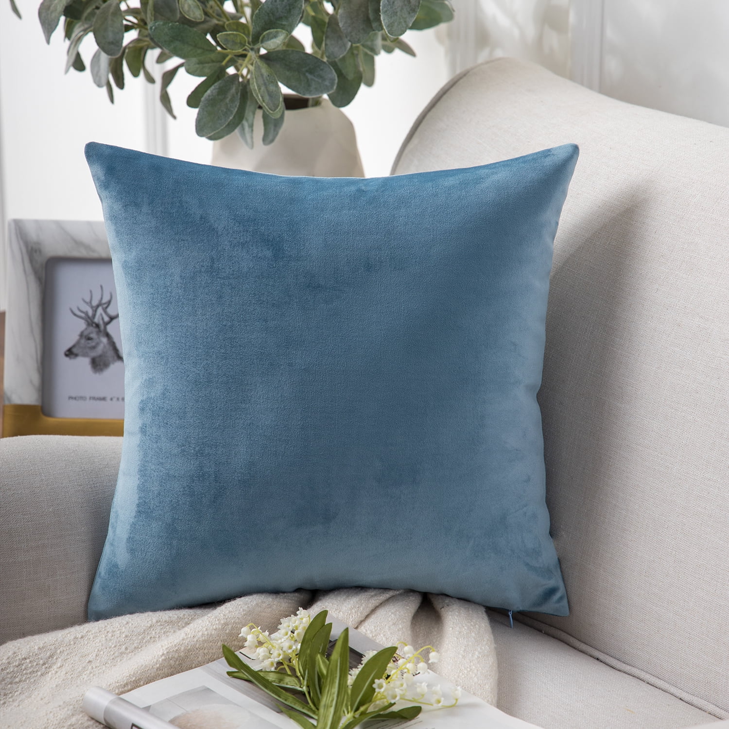 Phantoscope Soft Silky Velvet Series Decorative Throw Pillow 12 X 20