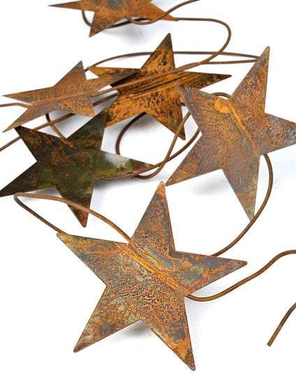 Primitive Rusty Star Garland Christmas Garlands Christmas And