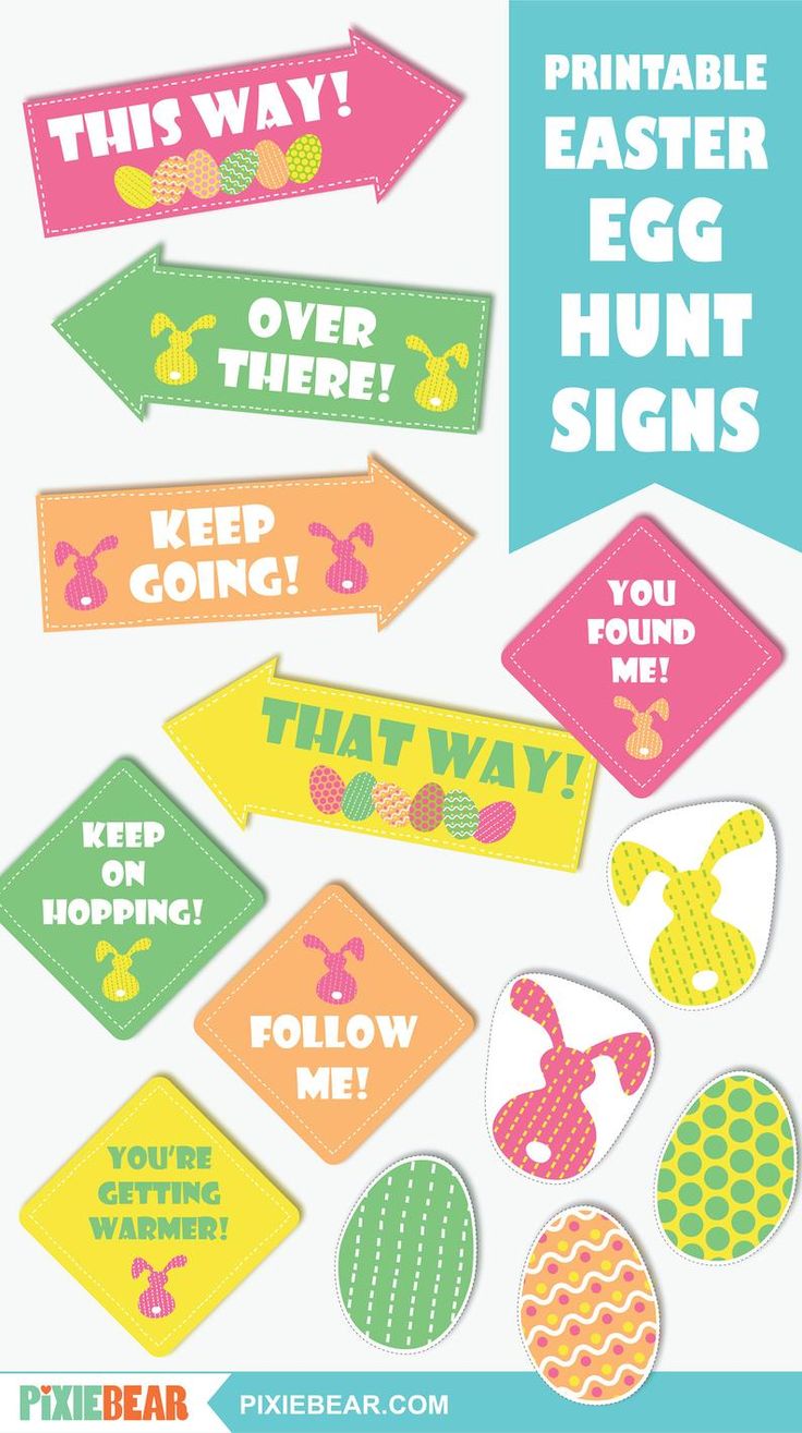 Printable Easter Egg Hunt Signs Easter Decorations Easter Egg Hunt