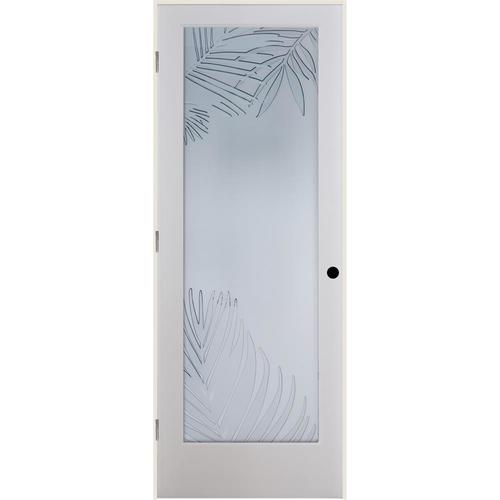 Reliabilt White 1 Panel Solid Core Frosted Glass Wood Pine Single