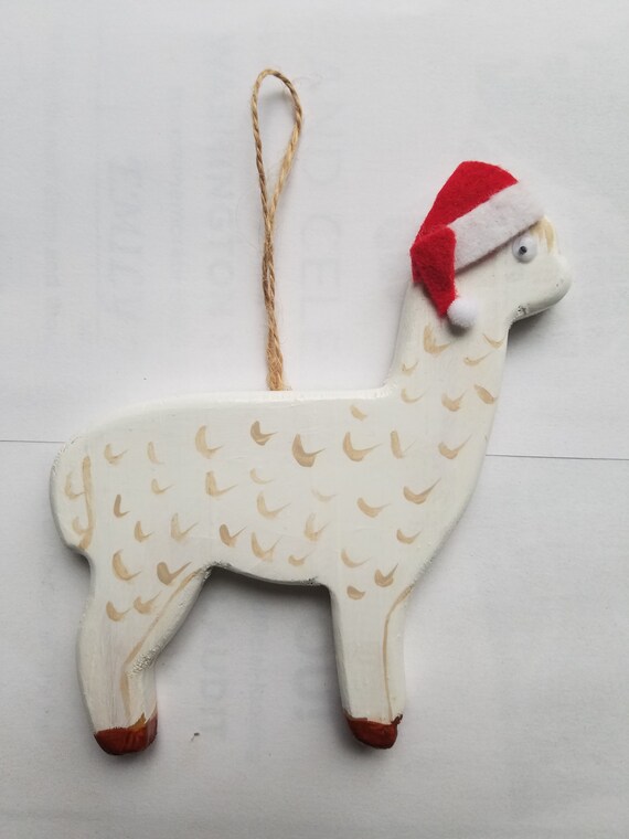 Santa Llama Llama Ornament Christmas Llama Christmas Etsy Christmas