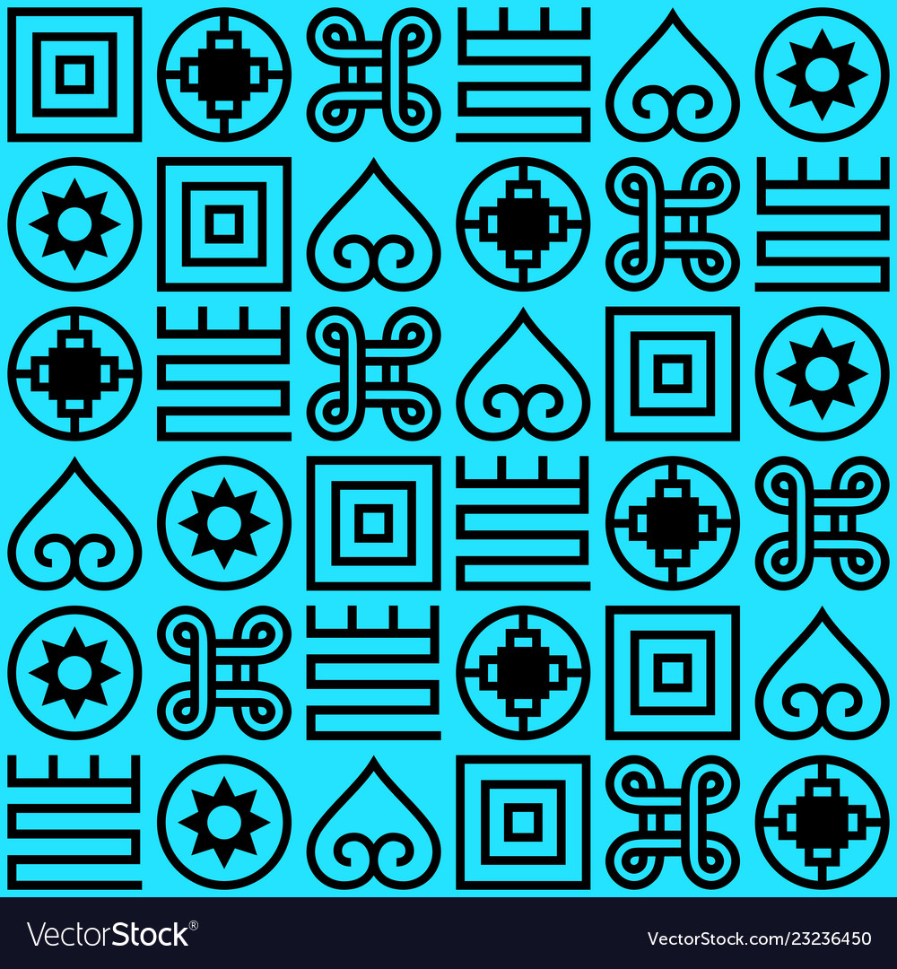 Seamless African Adinkra Pattern Royalty Free Vector Image