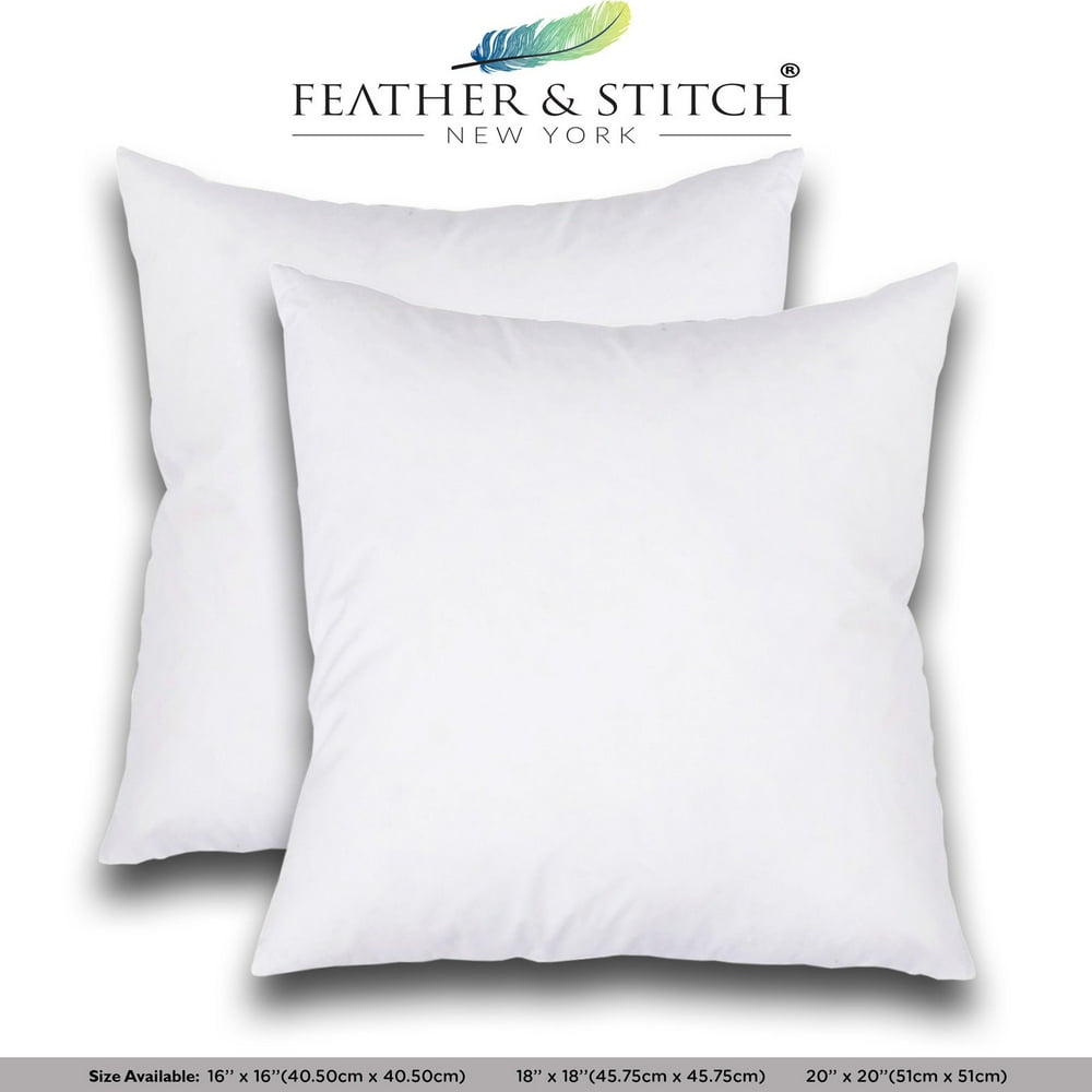 Set Of 2 Decorative Pillow Inserts Square Pillow 16X16 Inches Sofa And Bed Pillow Inserts