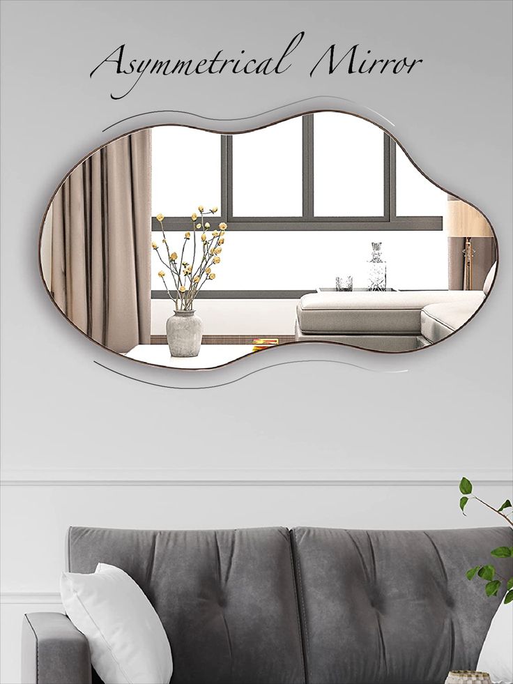 Shyfoy Vintage Wall Mirror Antique Mirror Living Room Decor With Scalloped Edge Wood Frame