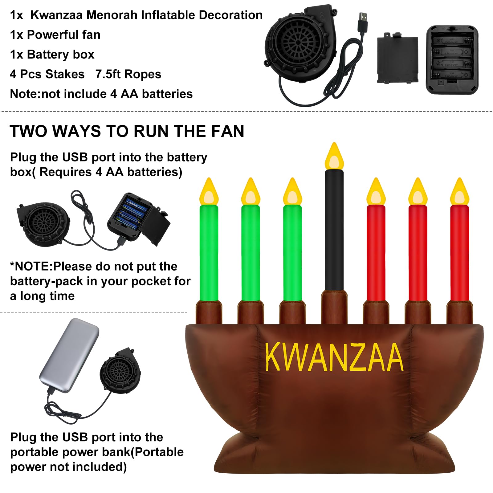 Snapklik Com Kwanzaa Menorah Inflatable Decoration 8Ft African