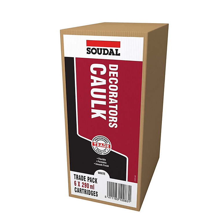 Soudal Trade Pack White Decorators Caulk 290Ml Pack Of 6 Diy At B Q