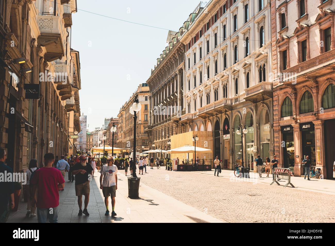 Streets Of Milan Stock Photo Alamy