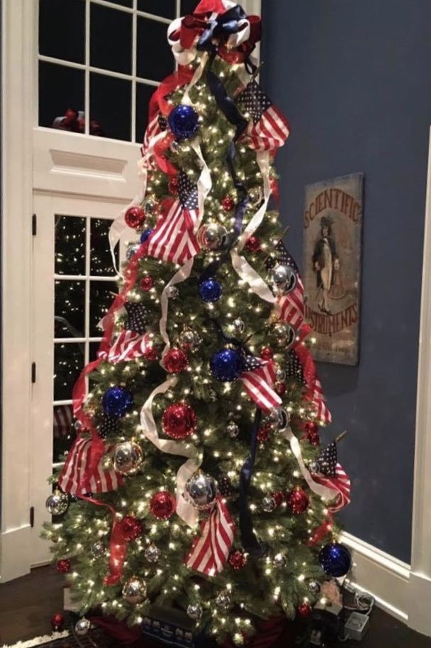 Stunning Red White And Blue Patriotic Christmas Tree Treetime S