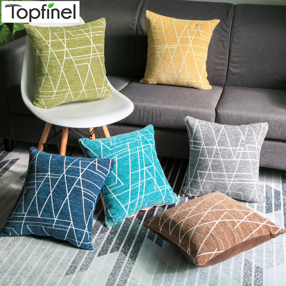 Topfinel Decorative Cheap Cushion Covers Geometric Cotton Linen Throw