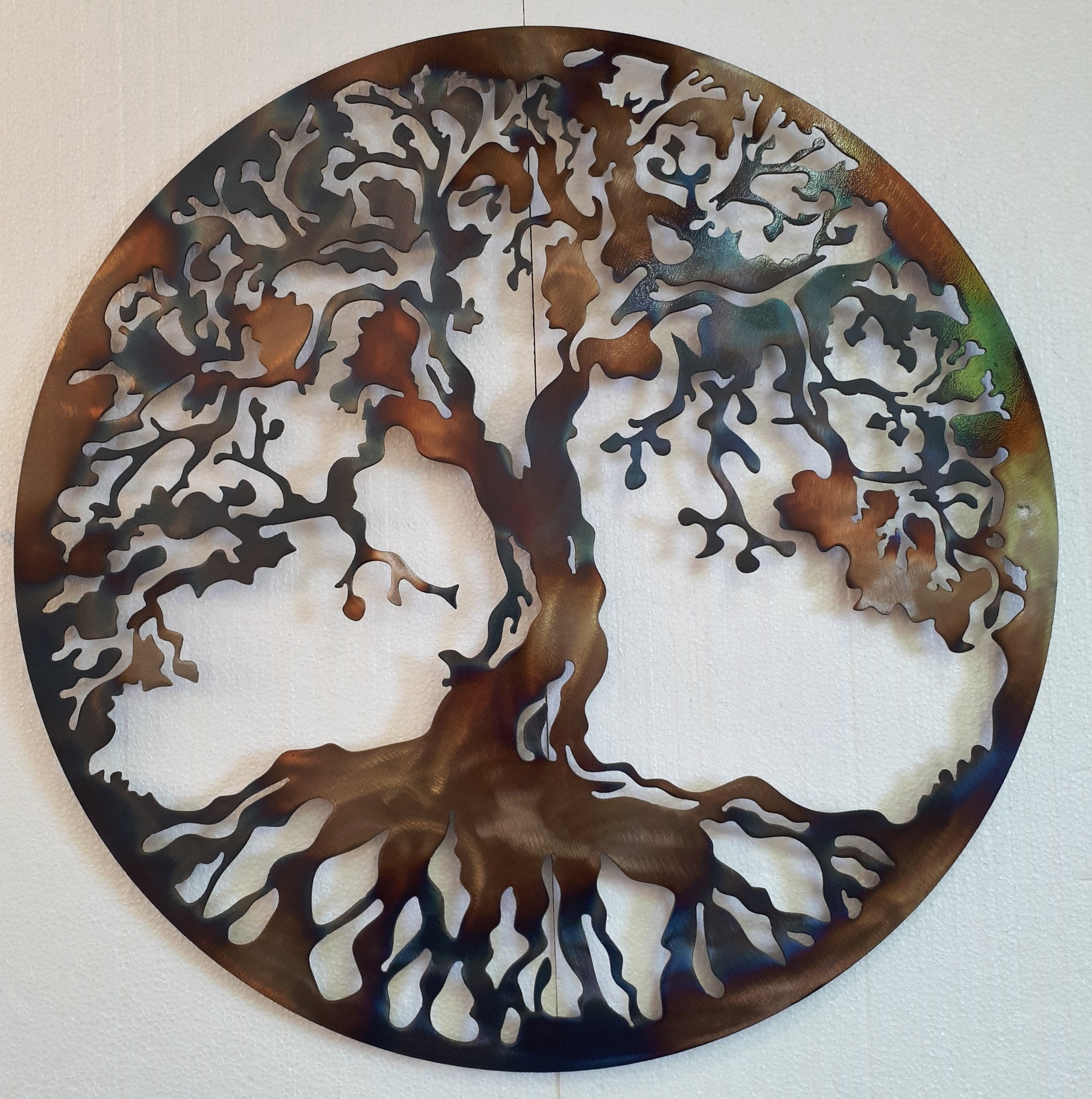 Tree Of Life Metal Wall Art Wall Decor Metal Tree Round Tree Etsy