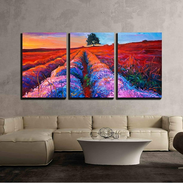 Wall26 3 Piece Canvas Wall Art Original Oil Painting Of Lavender