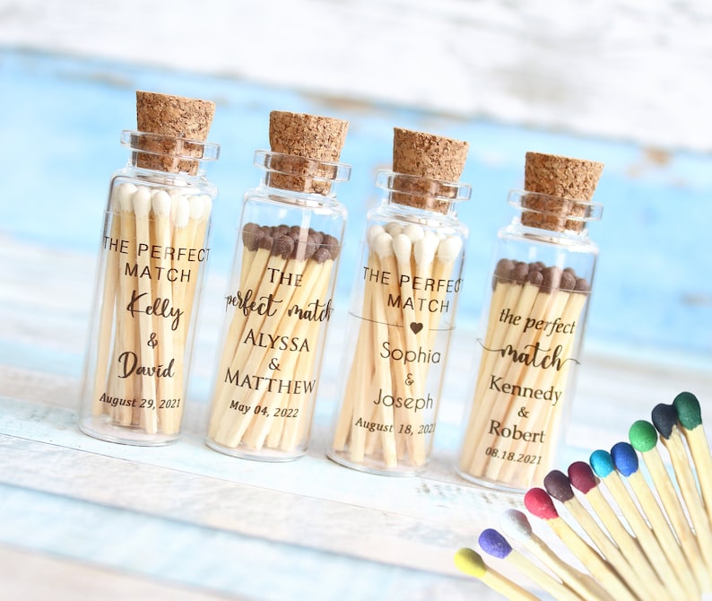 Wedding Matches The Perfect Match Glass Bottle Custom Etsy