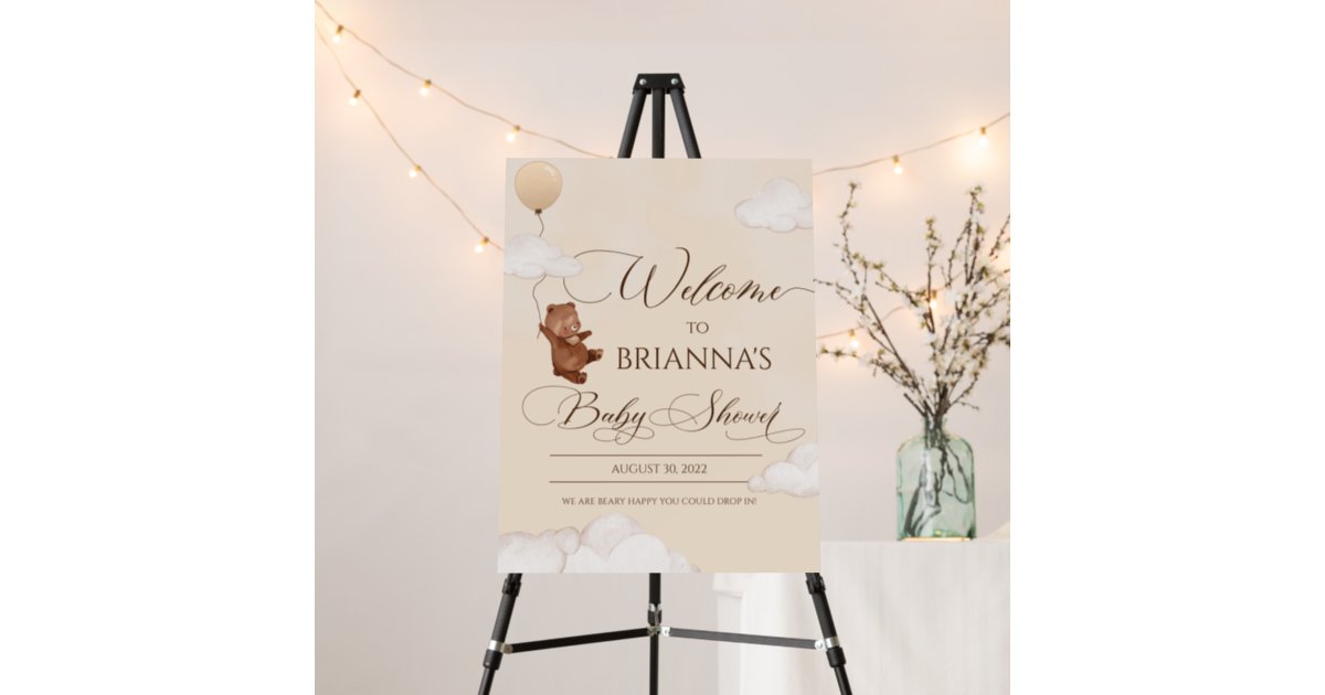 Welcome Sign From A We Can Bearly Wait Baby Shower On Kara Amp 39 S Party Ideas Karaspartyideas Com